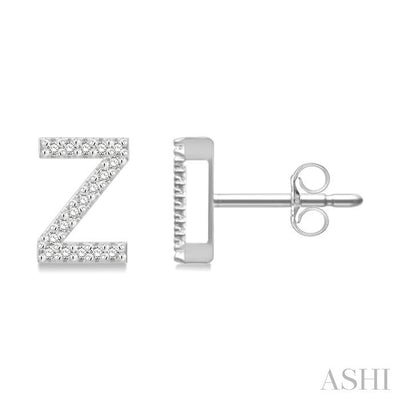 Block 'Z' Initial Diamond Earrings