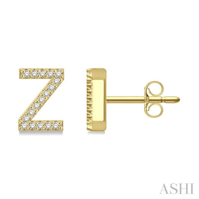 Block 'Z' Initial Diamond Earrings