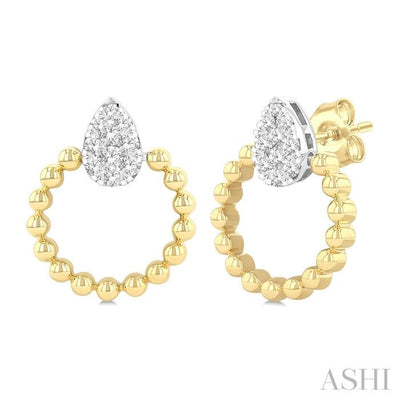 Bead Pear Shape Lovebright Diamond Fashion Earrings