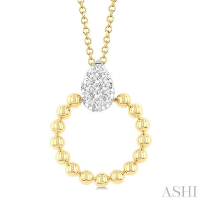 Bead Pear Shape Lovebright Diamond Pendant