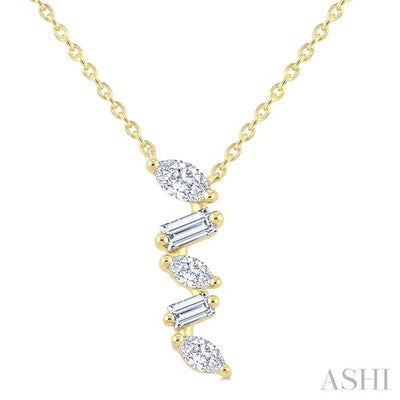 Mixed Shape Zig-Zag Diamond Fashion Pendant