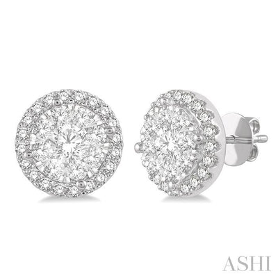 Round Shape Halo Lovebright Essential Diamond Earrings