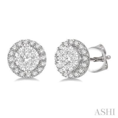 Round Shape Halo Lovebright Essential Diamond Earrings