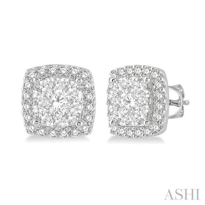 Cushion Shape Halo Lovebright Essential Diamond Earrings