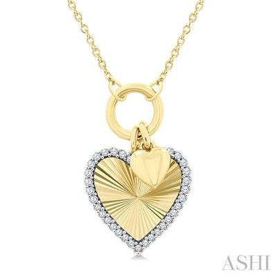 Heart Shape Charm Fluted Diamond Fashion Pendant