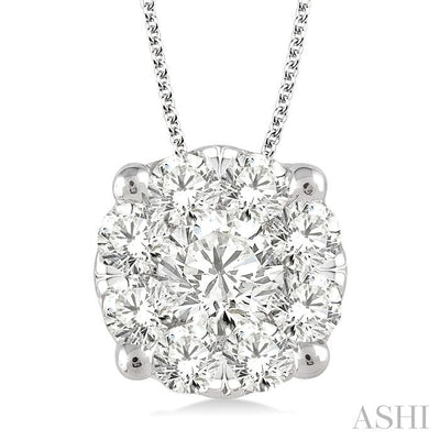 Round Shape Lovebright Essential Diamond Solitaire Pendant