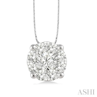 Round Shape Lovebright Essential Diamond Solitaire Pendant