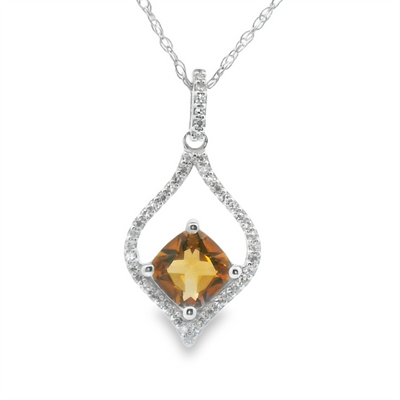 Citrine & Diamond Pendant