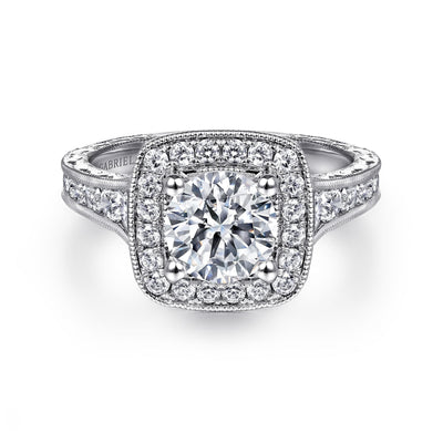 Round Diamond Halo Engagement Ring