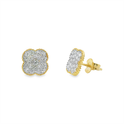 Floral Diamond Stud Earrings