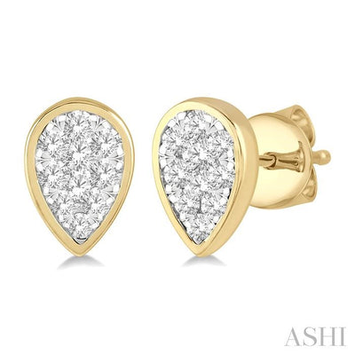 Pear Shape Bezel Set Lovebright Essential Diamond Stud Earrings