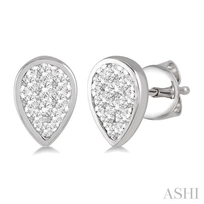 Pear Shape Bezel Set Lovebright Essential Diamond Stud Earrings