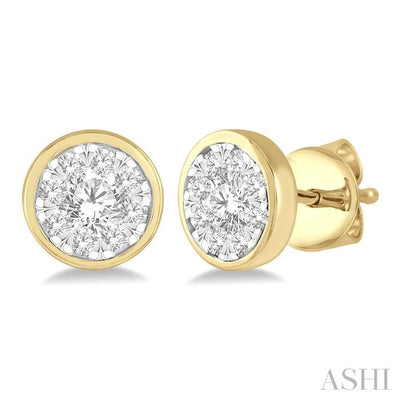 Round Shape Bezel Set Lovebright Essential Diamond Stud Earrings