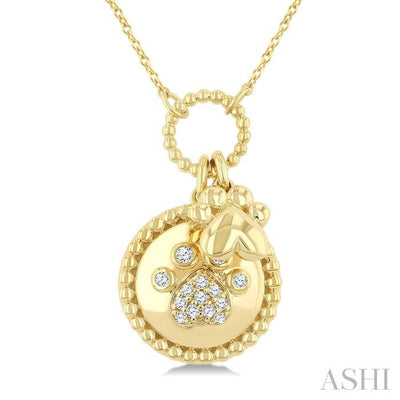 Dog Paw Charm Diamond Fashion Pendant