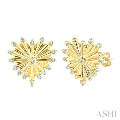 Heart Shape Fluted Diamond Fashion Earrings