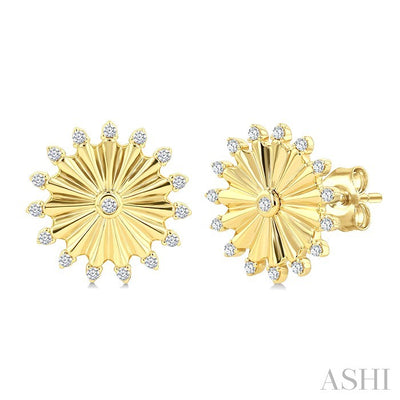 Circle Fluted Diamond Fashion Earrings