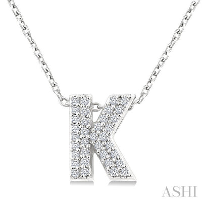 Bubble 'K' Initial Diamond Pendant