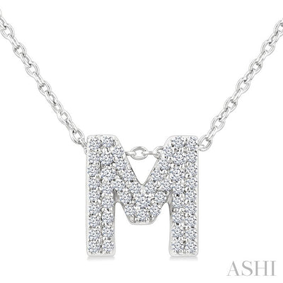 Bubble 'M' Initial Diamond Pendant