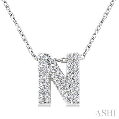 Bubble 'N' Initial Diamond Pendant