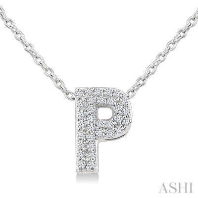 Bubble 'P' Initial Diamond Pendant
