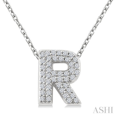 Bubble 'R' Initial Diamond Pendant