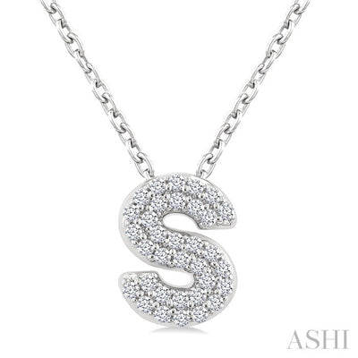 Bubble 'S' Initial Diamond Pendant