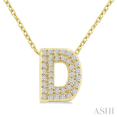 Bubble 'D' Initial Diamond Pendant