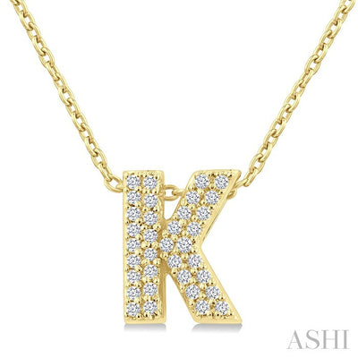 Bubble 'K' Initial Diamond Pendant