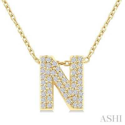 Bubble 'N' Initial Diamond Pendant