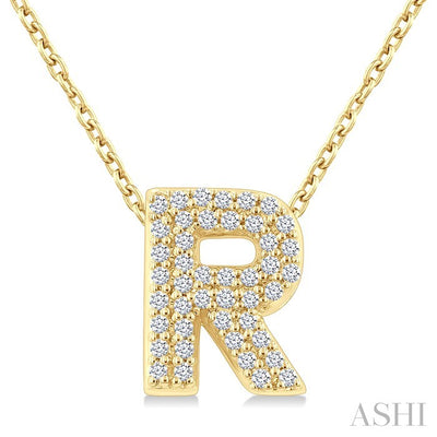 Bubble 'R' Initial Diamond Pendant