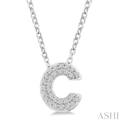 Bubble 'C' Initial Diamond Pendant