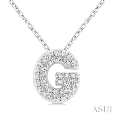 Bubble 'G' Initial Diamond Pendant