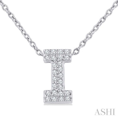 Bubble 'I' Initial Diamond Pendant