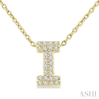 Bubble 'I' Initial Diamond Pendant