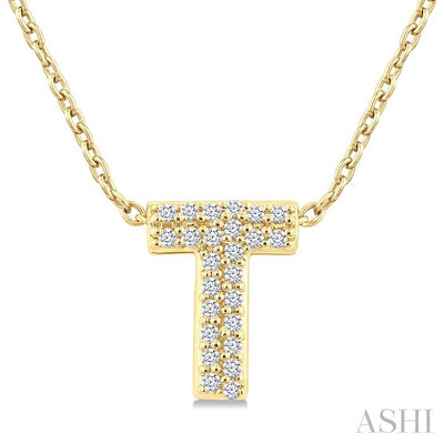 Bubble 'T' Initial Diamond Pendant