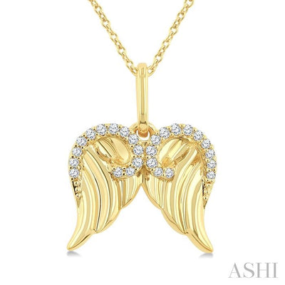 Angel Wings Fluted Diamond Fashion Pendant