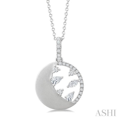 Circle Half Moon Diamond Fashion Pendant