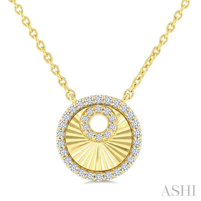 Round Fluted Diamond Fashion Pendant