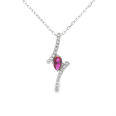 Ruby & Diamond Bypass Pendant
