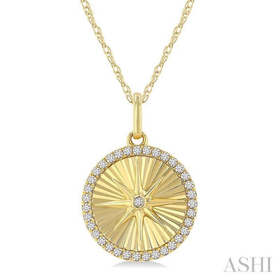 Circle Fluted Medallion Diamond Pendant