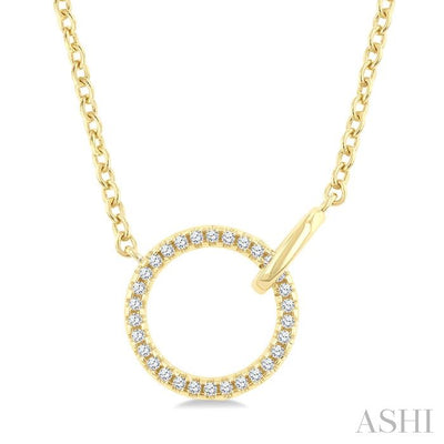 Circle Interlock Petite Diamond Fashion Pendant