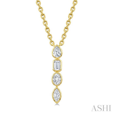 Vertical Bar Mixed Shape Diamond Pendant