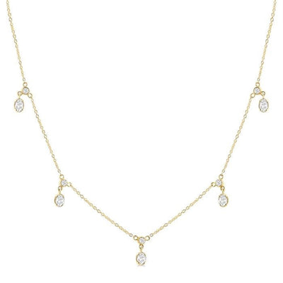 Diamond Station Drop Necklace