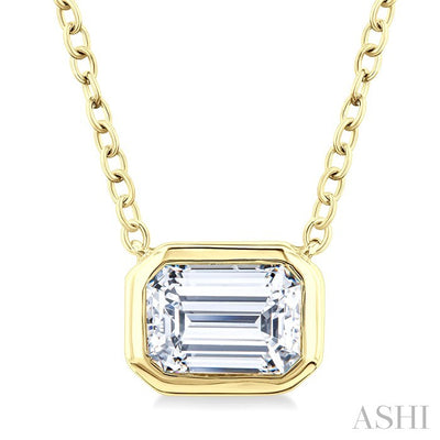 Pie Cut Emerald Diamond Pendant