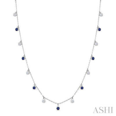 Gemstone & Diamond Station Necklace