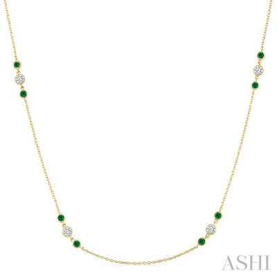 Gemstone & Diamond Station Necklace