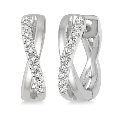 Diamond Huggie Hoop Earrings