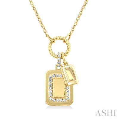 Emerald Shape Charm Diamond Fashion Pendant