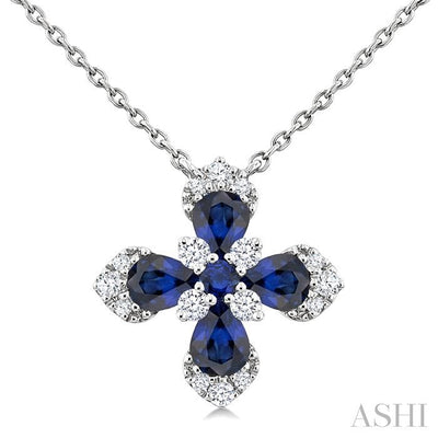 Blossom Pear Shape Gemstone & Diamond Pendant