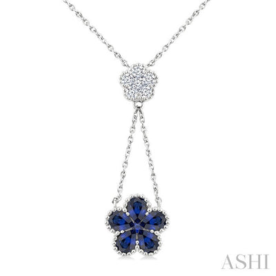 Blossom Pear Shape Gemstone & Diamond Necklace